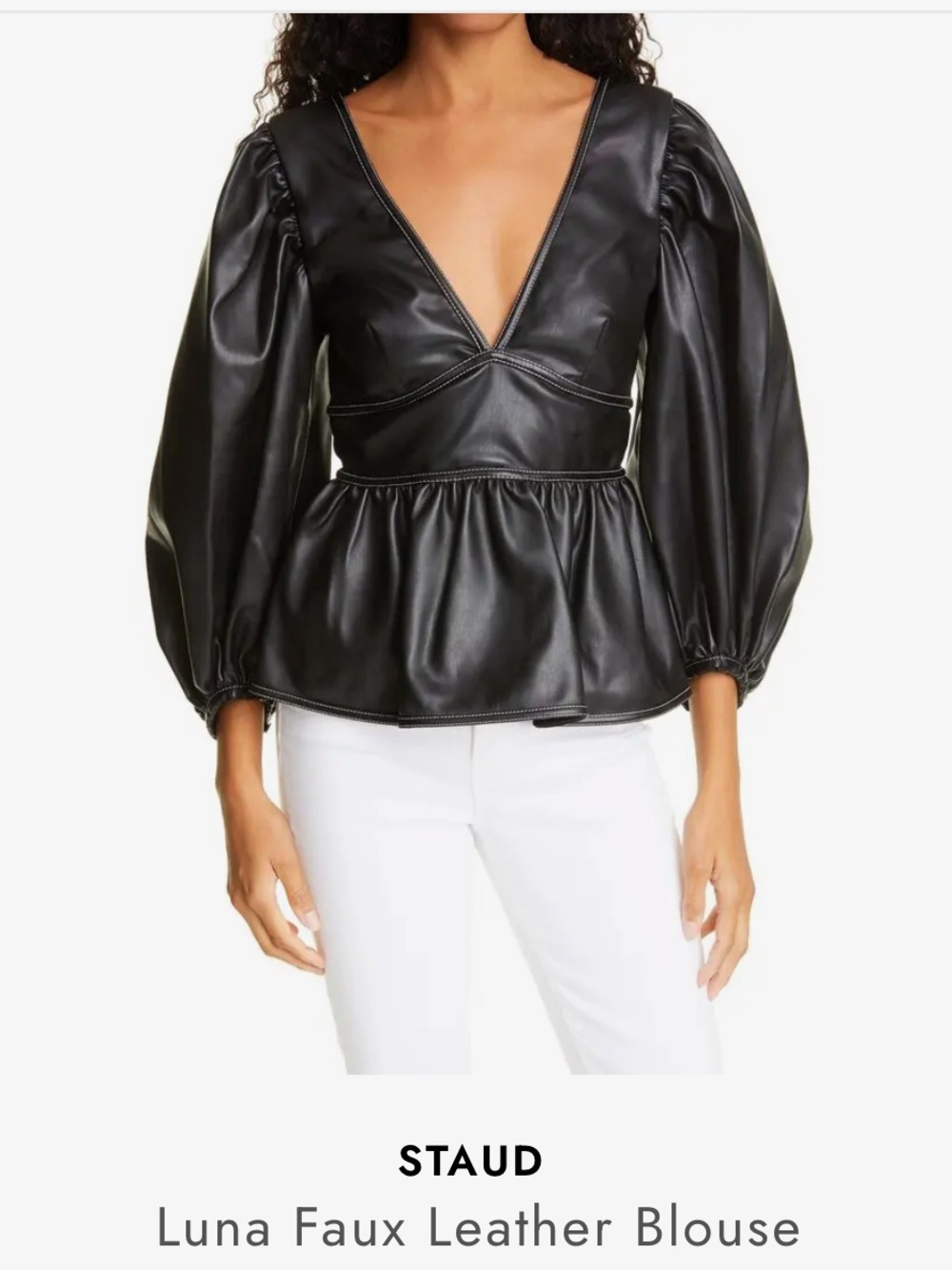 Luna Vegan Leather Peplum Top